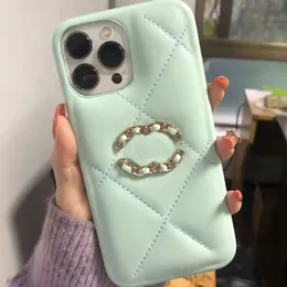 Luxus-Designer-Hüllen für iPhone 14 Pro Max 13P 12 11 XR Mode Diamantmuster Phonecase C-Buchstabe-Hülle Stoßfeste Lederabdeckung Shell Neu