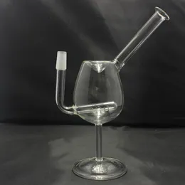 Narguilé de vidro com design cálice Dab Rig com Perc em linha e cachimbo macho de 14 mm