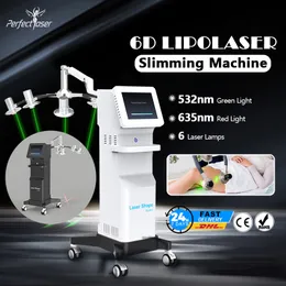 2023 6D Lipo Laser 532nm 635nm Machine Laser Fat Removal Cellulite Remove Device Body Shape Shaping Slimming Zerona Lipolaser Machine Weight Reduction