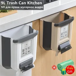 Lixeiras de lixo lixo dobrável pode ser montado na parede armário de cozinha portátil carros portátil reciclagem de poeira armazenamento 220927