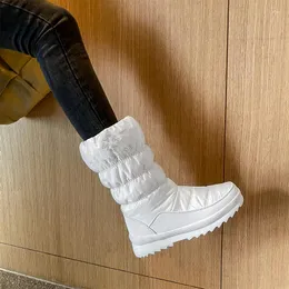 Buty zimowe ciepłe pluszowe kolano wysokie kobiety wygodne płaskie obcasowe śnieg platforma zamka błyskawiczne wodoodporne butę kostki