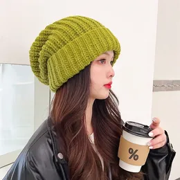 BeanieSkull Caps Wide Brim Hats Bucket Large Size Ladies Knitted Warm Temperature Outdoor Men and Women SkinFriendly Big Head Woolen 220927