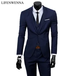 Mens Suits Blazers SingleBreasted Brand Jacket Formal Dress Suit Set Wedding Groom Tuxedos JacketPantsVest 220927