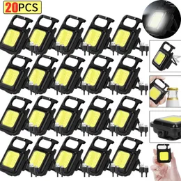 As lanternas tochas Mini LED Box 4 Modos Pocket Pocket Pocket Camping Flash Light Light Work Keychain por Outdoor