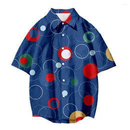 Erkekler Sıradan Gömlekler 2022 Camisas de Hombre Camisa Masculina Butik Gömlek Orijinal Polka Dot Baskı Erkek Yaz