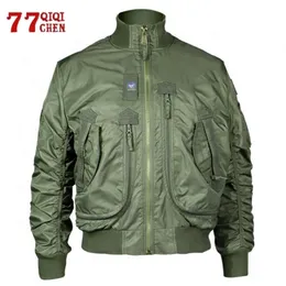 جاكيتات الرجال MA1 Bomber Jackets Men Pilot Pilot Baseball Coat Male Army Army Collar Big Pocket Jacket Autumn Spring 220927