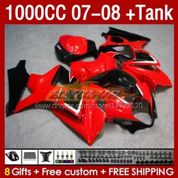 スズキGSXR-1000 K7 GSXR 1000 CC GSXR1000 2007 2008 BODYS 158NO.68 1000CC GSX-R1000 2007-2008ボディワークGSX R1000 07 08フルフェアリングキットファクトリーレッドブルク07