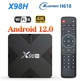 X98H Smart TV Box Android 12 Allwinner H618 Quad Core Cortex A53 Wsparcie 4K WIFI6 Ustaw górne pole