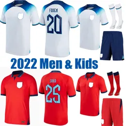 2022 Englands Soccer Jersey Kane Sterling Rashford Henderson Grealish Mead Sancho Foden 22 23 Hem Away Third National Team Football Shirt Men Kids Set Set