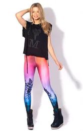 Life Tree Women's Leggins Pants Elastic 3D Drukuj Magic Kolor Sexy Slim Enter Graffiti Leggins