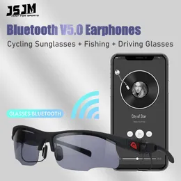 Utomhus Eyewear JSJM 2022 Nya Fashion Sports Solglasögon Cyclingsglasögon med TWS 5.0 Trådlösa hörlurar Bluetooth -hörlurar Herrens smarta glasögon T220926