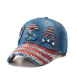 Berretto da baseball alla moda USA Cappello Cowboy Diamond Cap regolabile Snapback uomo e donna