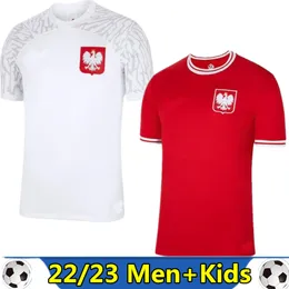 2022 LEWANDOWSKI POLAND SOCCER CONFEYS MEN MENT KIDS KITS HOME 22 23 23 RED WHITE PISZCZEK MILIK ZIELINSKI Youth Kids Jersey Grosicki Football Shirts Uniforms 666