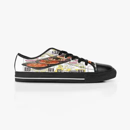 Zapatos personalizados Classic Canvas Corte bajo Monopatín casual triple negro Aceptar personalización Impresión UV bajo para hombre para mujer zapatillas deportivas tamaño 38-45