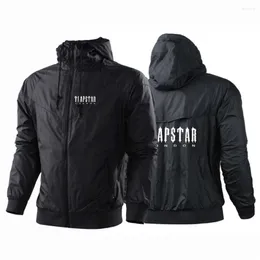 Mäns jackor Trapstar London 2022 Men's Patchwork Windbreaker Long Sleeves Fashion Outdoors Casual Streetwear Coats Tops Clothes