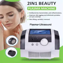 Portable Beauty Equipment 2 in 1 Plasma Ultrasound Ozone PlasmaPen Face Lifting Wrinkle Removal Skin Firming Eyelid Lift Acne Treatment Beauty Machine