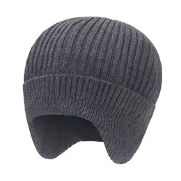 Beanie/Skull Caps BeanieSkull Ear Protection Women Men Warm Thick Beanie Cap Hat Winter Lady Male Soft Knit Earflap With Ears For 220927