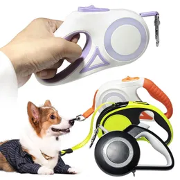 Dog Collars Leashes 35M With Light Automatic Retractable Pet Leads Traction Rope Belt Durable Large Walk Run Lead 220923