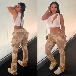 Pantalons pour femmes Capris Camo Cargo Pants Casual Loose Sweat Pant 2022 Femmes Automne Y2K Vêtements Streetwear Joggers Mode Taille Haute Camouflage Pantalon T220926