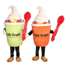 Performans Ice Cream Maskot Kostümleri Karikatür Karakter Kıyafet Takım Karnaval Unisex Yetişkinler Beden Cadılar Bayramı Noel Fantezi Partisi Karnaval Elbise Takımlar