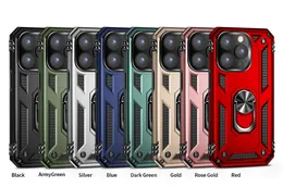 Metal Ring Kickstand Armor Shockproof Cell Phone Cases For iPhone 15 14 Pro Max 12 11 13 Mini X Xs Max Pro XR SE 7 8 6 6S Plus TPU Holder Cover Coque