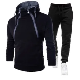 Herren Trainingsanzüge Sport Hoodie Set 2 Stück Herbst Winter Langarm Doppelreißverschluss Kapuzenpullover Anzüge Laufen Joggen 220926