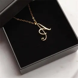 10st Cursive Initial Alphabet Capital Letter Halsband Rostfritt stål Swirl English A J N R Luxury Name Word Text Karaktär Pendant Chain Halsband utan låda