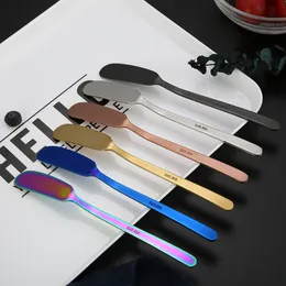 Crooked handtag rostfritt stål smör kniv hem kök matsal flatvaror ost dessert smör spridare knivar spatula verktyg bestick bar verktyg