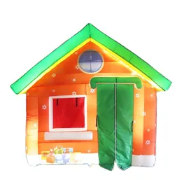 Free Door Ship Outdoor Activities 4mLx3mWx3mH LED lighting inflatable christmas house Xmas santa grotto for sale