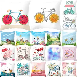 Подушка летняя велосипедная наволочка 45x45 декоративная картина декоративная крышка дивана Sofa Print Polyester Covers Home Decor