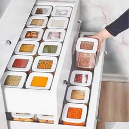 Storage Bottles Jars Storage Box Kitchen Organizer Containers Food High Quality Pantry Spices Legumes Refrigerator Transpa Bdesybag Dhuhx