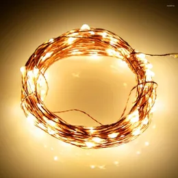 Dizeler Güneş enerjisi ışık ipi su geçirmez 10m LED ışıklar 100 LED'ler Noel dekorasyonu için bakır tel lambası dış mekan