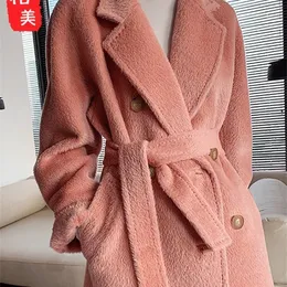 Kadın Kürk Fux Highend Kaşmir Palto Mid -Mid -Winter Catered SU LI ALPACA Fleecefiber Coat 220927