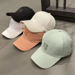 قبعات الكرة النسخة الكورية من ENS LETTER التطريز للرجال والنساء الصلبة لون الأزياء البرية الظل قبعة البيسبول فور سيزونز