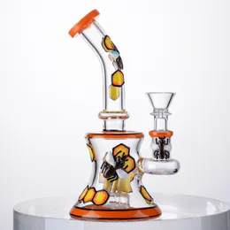 Bongue de bee 3d Bongo de copo exclusivo Bongus retos cachos de tubos multi 3 tipos fumantes tubos de água de vidro de vidro de 5 mm de espessura em plataformas de óleo de dab com 14 mm de tigela de articulação