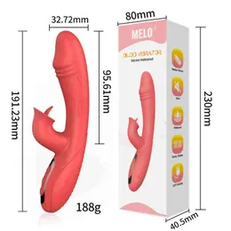 3 In1 wibratory ssące wibrator Dildo Dildo Samica stymulator łechtaczki 12 prędkości Licking Języka rozciąganie dorosłych zabawki dla kobiet