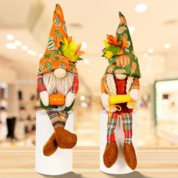 Parti Dekorasyonu Şükran Günü Güz Sonbahar Mısır Kabak Elf Cüce Peluş Noel Sonbahar Tampon Hasat Dekoru