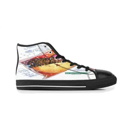 Sapatos personalizados Classic Canvas High Cut Skateboard Triple Black Aceitar personaliza￧￣o Impress￣o UV Moda de t￪nis esportivos para homens de borracha de borracha