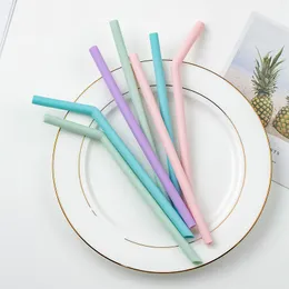 Baby Feeding Ins Style Food Grad Silicone Strån plast Spiral Drinking Barn Använd födelsedagsfest Bar Club Cup Straw 20220927 E3