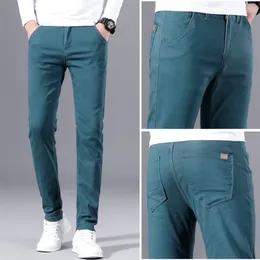 Calça masculina calça calça primavera outono esportes casuais emagrecer tubo reto pequena perna 28-38 homens 220924