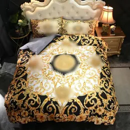 Set di biancheria da letto di design di lusso copripiumino stampato con motivo queen size lenzuolo federe set consolatore di design copre la decorazione della casa