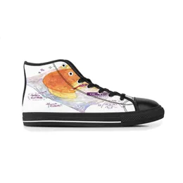 2022 Sapatos personalizados DIY Classic Canvas High Cut Skateboard Triple Black Aceitar Customização Impressão UV Menções Esportes de Sports Sports Impermeadas Água
