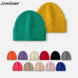 Breite Krempe Hüte Eimer 16 Farben Winter Für Frauen Strickmütze Unisex Einfarbig Paar Dame Faden Gestrickte Beanie Chapeau Warme Skullies 220927