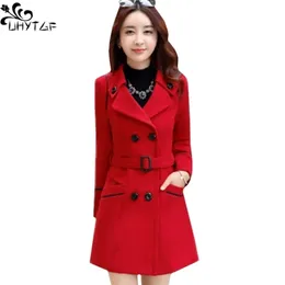 Misto lana da donna UHYTGF Cappotto di lana da donna invernale coreano Taglie forti Cappotto lungo di lana da donna Giacca da donna doppiopetto moda autunno autunno 272 220924