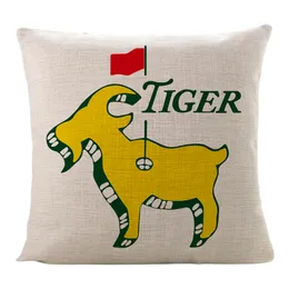Tiger Woods Goat Golf Flag Throwpillow Cover 45x45cm Personalized Cushion Pillowcase For Decorative Couch Cushion Pillow
