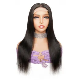 4x4 Bone Straight Lace Closure Wig For Women Straight Human Hair Wigs With Transparent Lace T Middle Part Lace Wig Pre-Plucked Natural Color