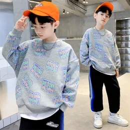 Pullover Children s Spring Autumn Fashion Print Top Sweatshirt Cotton Children Loose Casual Korean Teen Boys kläder Ålder 4 till 14 år 220924