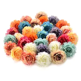 Dekorativa blommor för hantverk Silk Peony Rose Artificial Flower Heads Wedding Home Furnishings Diy Wreath Handicrafts Fake Par MxHome AMQ2I