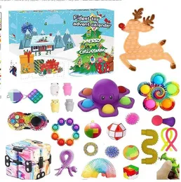 2023 New Party Fidget Toys Christmas Blind Box 24 Days Advent Calendar Xmas Knådan Musik Presentlådor Countdown Children's Gift B0927