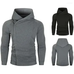 Hoodies masculinos moletom homem 2022 cor sólida com capuz de manga comprida zíper lateral design moletom roupas masculinas